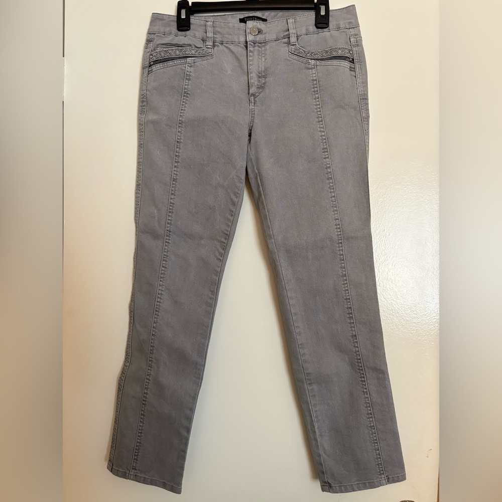 White House Black Market Gray Slim Ankle Jeans Sz 8 R waist 32”